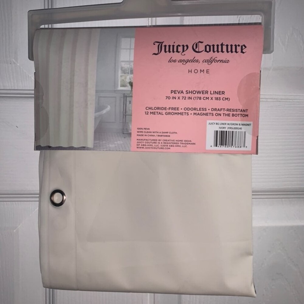 NWT Juicy Couture Peva Shower Liner/Curt